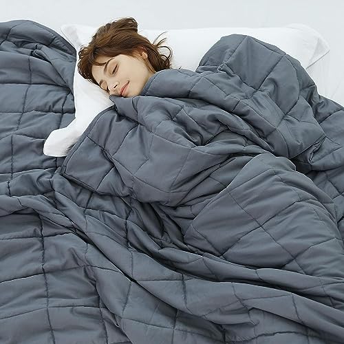 Weighted Idea Weighted Blanket for Adults 20lbsDark Grey48x72 Twin Size Breathable Heavy Blanket with Premium Glass Beads AllSeason Soft Thick Blanket