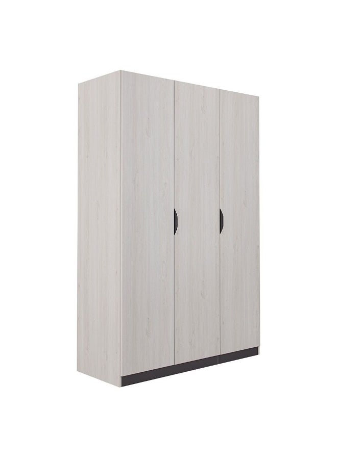 DANUBE HOME Pletora 3 Door Wardrobe With Mirror Inside Sturdy Closet Clothes Storage Cupboard Modern Design Space Saving Swing Door Cabinet For Bedroom L136.6Xw59.5Xh216Cm - Grey Oak  - Image 4