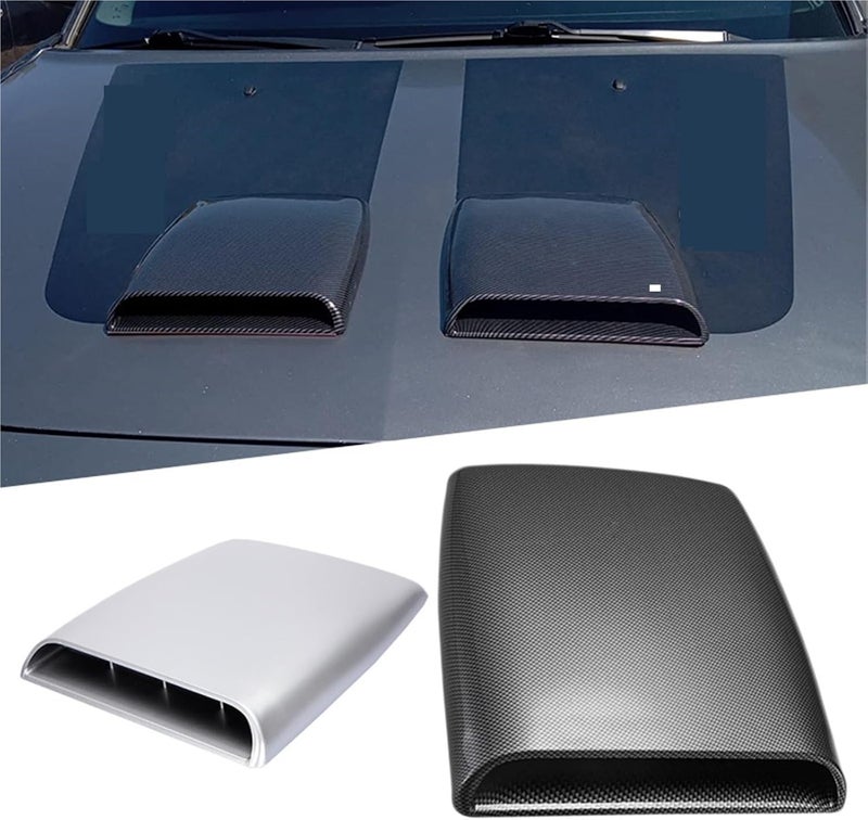 Car Hood Scoop Air Intake Decorative Cover Compatible with Niva Lada 4x4 Tuning Land Rover Defender Mustang Focus Mk2 Ranger BMW G30 F30(Carbon) - Image 2