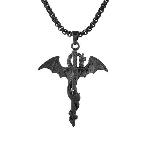 VOYLLA Eclipse Enigmatic Black Dragon Mens Pendant, Black Pendant For Men, Gift For Men, Classic, Trendy, Anniversary Gift For Husband, Birthday Gift, Everyday Wear - Image 1