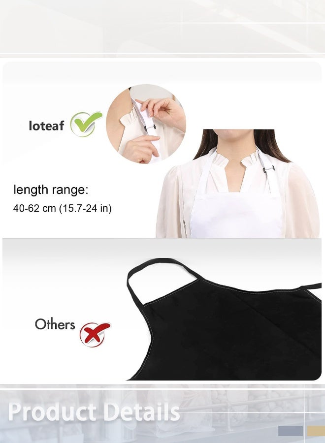 Kitchen Apron With Adjustable Neck Belt And 2 Pockets White - Image 5
