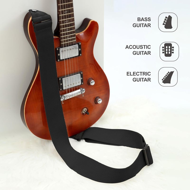 Mocking Bird Guitar strap with guitar string set and 5 Picks Free!!!!| Guitar Belt for Acoustic guitars Electric, Bass| Guitar Strings set of 6 Stainless Steel with hollow ball end - Image 4