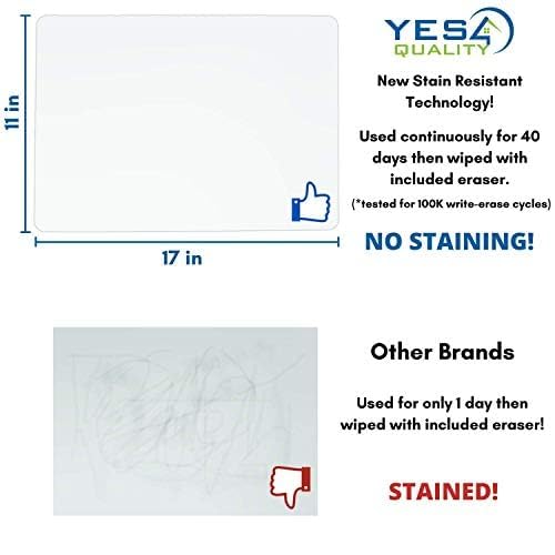 YES4QUALITY Magnetic Dry Erase White Board Sheet for Fridge - 17x11 - Stain Resistant Technology with 3 Markers & Big Eraser with Magnet - Small Refrigerator Whiteboard Planner Organizer - by Yes4Quality - Image 3