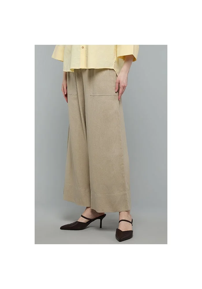 R&b Solid Wide Leg Trousers with Drawstring Waist