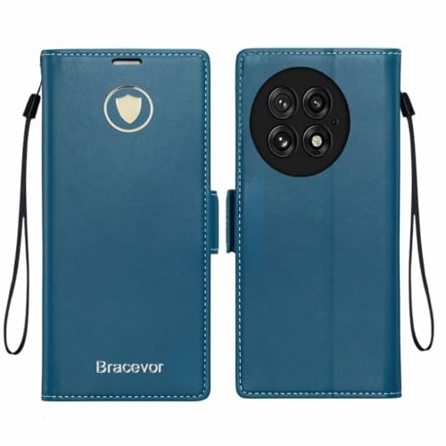 Bracevor Deluxe Leather Flip Cover case for Oneplus 13R 5g: Blue | Camera Protection| Magnetic Closure | 360 Degree Protection - Image 4
