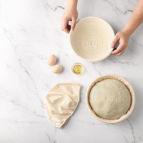 Saint Germain Bakery Premium Round Bread Banneton Basket with Liner - Perfect Brotform Proofing Basket for Making Beautiful Bread (9 inch) - Image 5