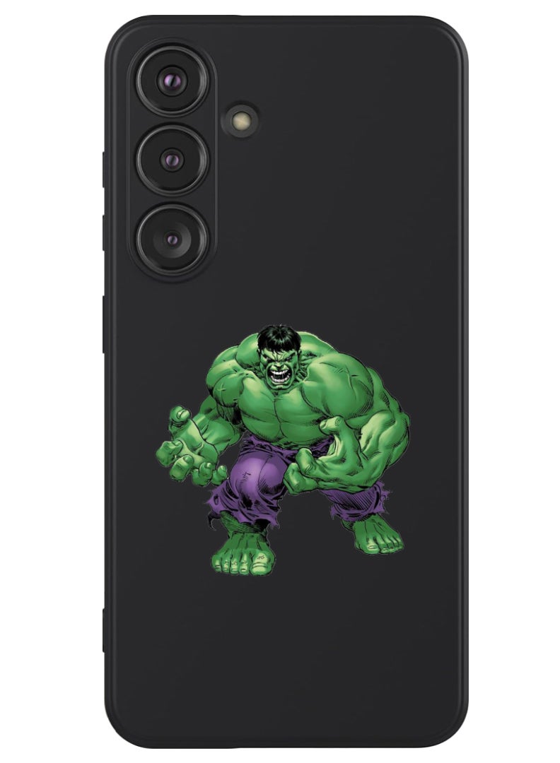 Theodor Protective Slim Fit Case Liquid Silicone Cover with Full Body Protection Anti-Scratch Shockproof Case For Samsung Galaxy S24 (Black) - Hulk - Image 1