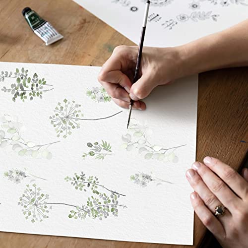 XTMYI Short Bathroom Curtains for Small Window,80% Blackout Watercolor Eucalyptus Wildflowers Boho Curtains for Kitchen Nursery,45 Inch Length,Sage Green and Grey - Image 4