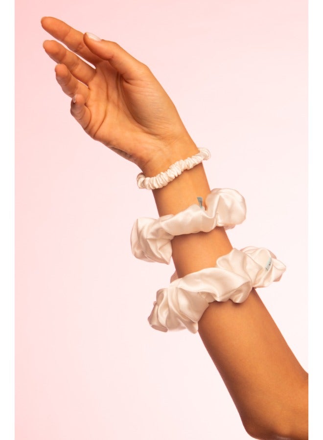 BRIGHTLY LABS Black Elastic Hair Bands for Women and Girls - Silk Scrunchies Made from 100% Pure Mulberry Silk, 22 Momme. Anti-Hair Loss, No Breakage, Anti-Crease, Anti-Frizz Hair Accessories. - Image 5