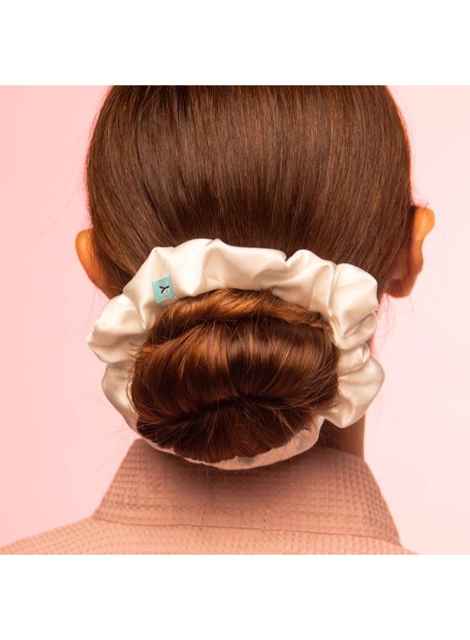 BRIGHTLY LABS Black Elastic Hair Bands for Women and Girls - Silk Scrunchies Made from 100% Pure Mulberry Silk, 22 Momme. Anti-Hair Loss, No Breakage, Anti-Crease, Anti-Frizz Hair Accessories. - Image 4