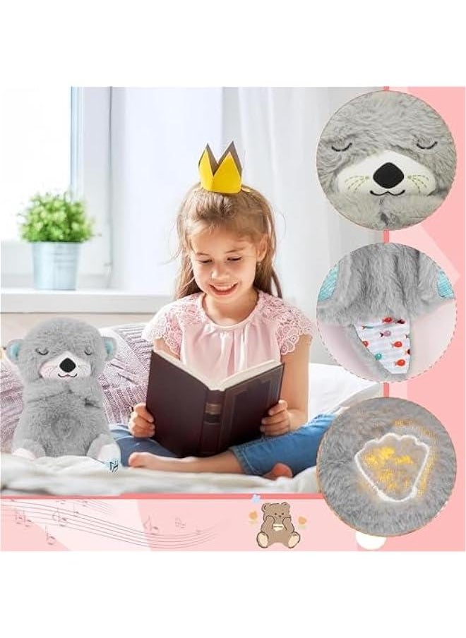 Gonice Breathing Otter, Soothe 'N Snuggle Otter with Breathing Movements and Music, Baby Breathing Soothing Otter Plush Doll, Music Sleep Companion, Sleep Aid（brown）  - Image 4