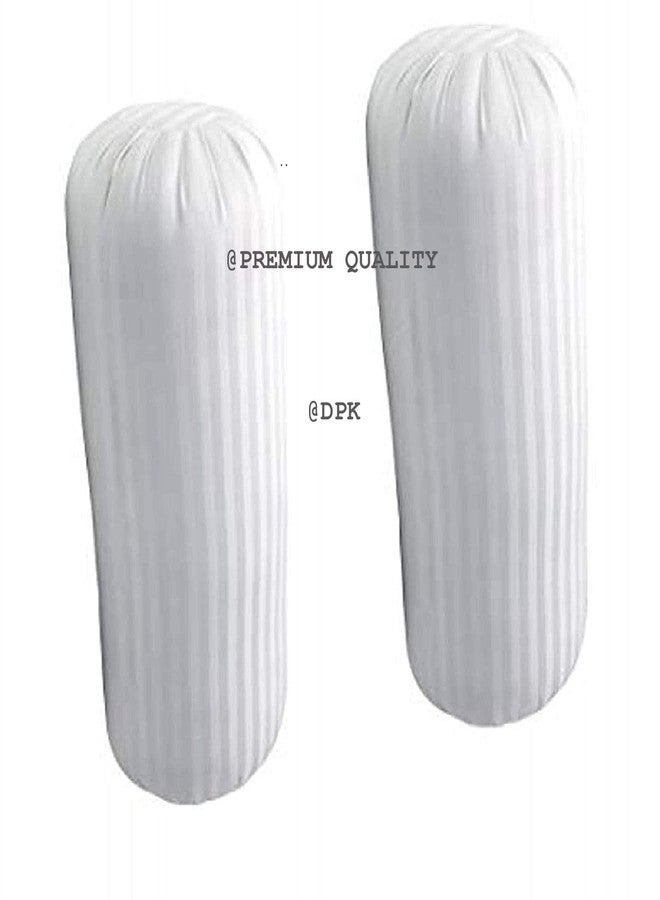 DPK Set of 2 Bolster (10 X 27-inches) Micro-Fabric diwan Set of 2 Bolster White - Image 2