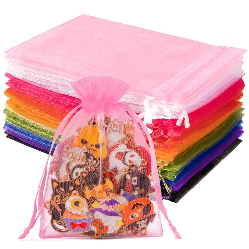 Crweety 50 Pack 4X6 Inch Assorted Color Organza Bags  Vibrant Mix Of 10 Colors Mesh Gift Bags For Wedding Favors  Birthday Party Favor  Candy Jewelry Sachet Packaging & Holiday Gifts - Image 1