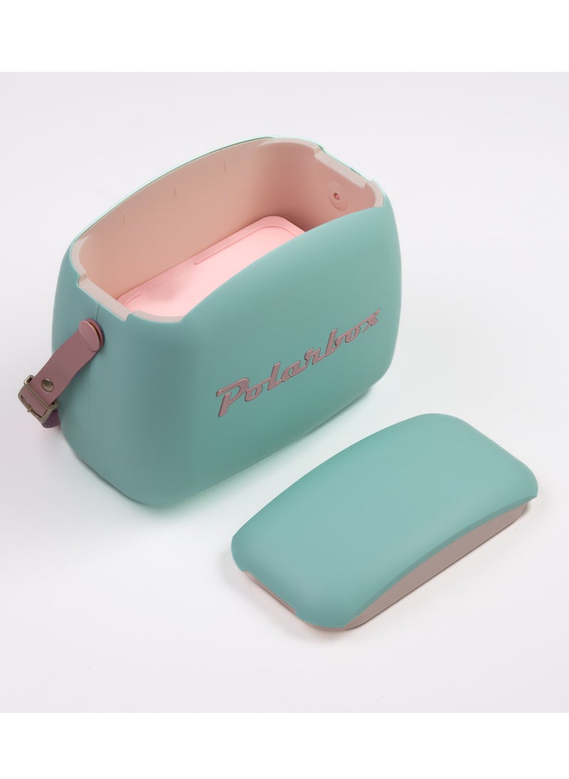 Polarbox - Polarbox® Retro Cooler Bag Verde/Agua Pop Summer 6L - Rigid Thermal Insulated Lunch Bag with 2 storage boxes - Outdoor Beach Picnic Travel Food School - Polypropylene Portable Storage Convertible Lid - Image 1