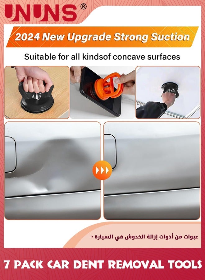 UNUNS 7 Pack Car Dent Removal Tools,Car Dent Puller Suction Cup Dent Puller Car Dent Removal Kit Dent Remover Tool and Dent Repair Kit,Handle Lifter For Cars Body,Glass,Screen,Tiles Lifting,Objects Moving  - Image 2