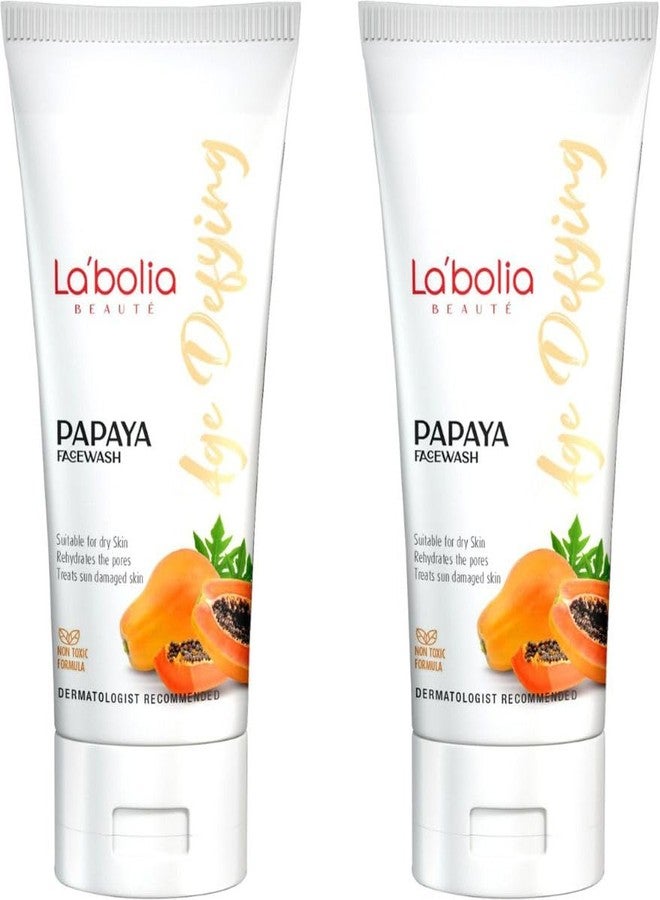 Labolia Beaute Papaya Facewash For Glowing & Clear Skin with Papaya Extract | Anti-Tan, De-Pigmentation & Skin Brightening | Deep Cleansing | For Men & Women | Suitable For Dry Skin | 50gm, Pack of 2 - Image 1