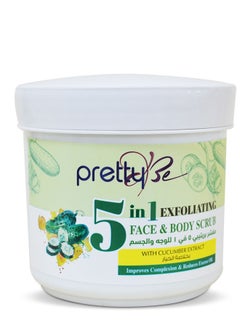 5 in 1 Exfoliating Face & Body Scrub With Cucumber Extract 550ml
