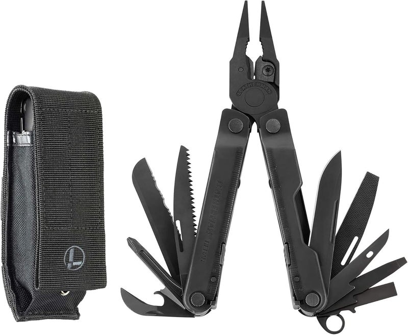 LEATHERMAN, Rebar Multitool with Premium Replaceable Wire Cutters and Saw, Black with MOLLE Sheath - Image 1