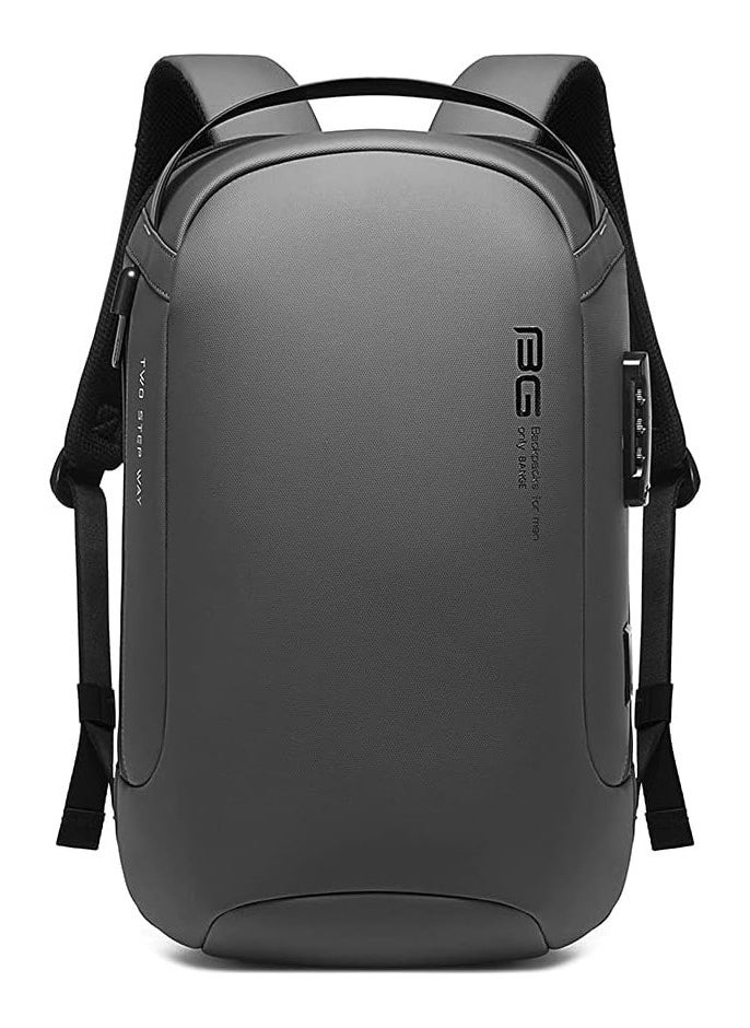 BANGE - Smart Trendy Heavy Duty Oxford Waterproof Anti-Theft USB Backpack 15.6 Inch for Daily Business Travel College Schools Grey, gray - Image 1