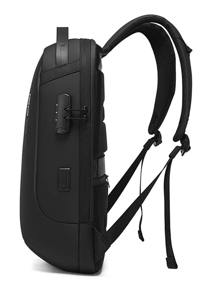 BANGE - Smart Trendy Heavy Duty Oxford Waterproof Anti-Theft USB Backpack 15.6 Inch for Daily Business Travel College Schools Grey, gray - Image 1