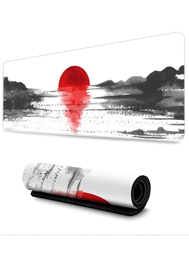 Ink Painting Colorful City National Trend Series Large Keyboard Mouse Pad Computer Desk Pad Specifications: 300*600*2mm