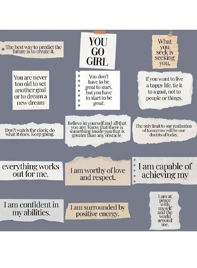 60-Pack Inspirational Quotes Stickers Set, Vintage European Cartoon Themed Peel-Off Label Decals, Ideal for Scrapbooking, Journals, DIY Crafts, Gifts, Party Supplies, Office and School Essentials - Image 2