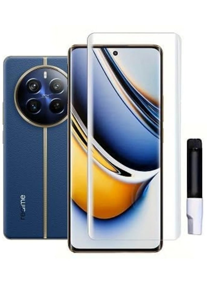 Generic Tempered Glass for Realme 12 Pro Plus 5G / Realme 12 Pro 5G Screen Protector Full Glue Edge-to-edge 3D Curved Tempered Glass Fingerprint Compatible Anti Scratch 9H hardness for Realme 12 Pro Plus 5G  - Image 1