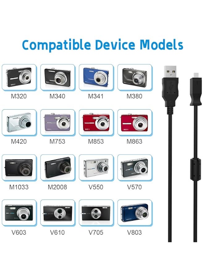 Generic - Auhsuxo 4.9FT/1.5M USB PC Data Sync Cable Cord Lead for Kodak EasyShare Camera USB Cable Wire Compatible for Kodak C140 C180 C182 C340 C433 C503 C813 M320 M340 M341 M380 M381 - Image 1