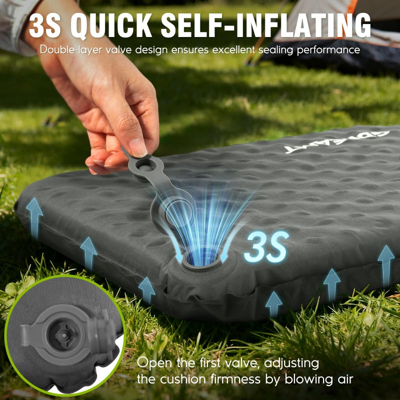 GDREAMT Inflatable Seat Cushion, Self-Inflating Memory Foam Stadium Seats Cushion Lightweight & Compact Chair Sitting Pad Airplane Cushion for Long Flight Travel Outdoor Camping Car Bleachers Office - Image 3