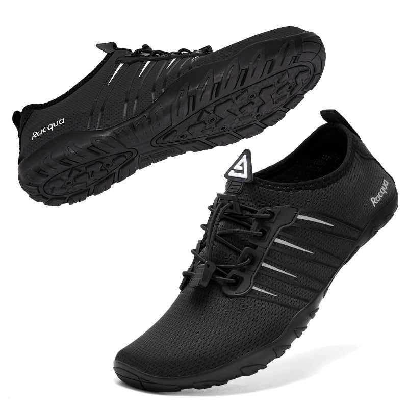 Racqua Pool Shoes Quick Dry Barefoot Water Aqua Sport Beach Swim Surf Diving for Men Women Black 10 Women/9 Men - Image 1