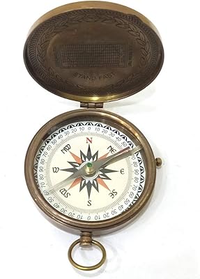 THOR INSTRUMENTS American Compass Antique Vintage Brass Compass Rustic Vintage Home Decor Gifts - Image 1