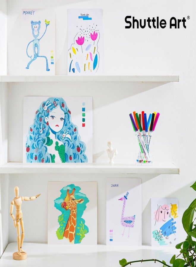 Shuttle Art 312 Pack Washable Super Tips Markers, 12 Assorted Colors Conical Tip Large Markers Bulk with a Box, Bonus Caps, Home Classroom School Supplies for Toddlers Kids Adults Students Teachers - Image 5