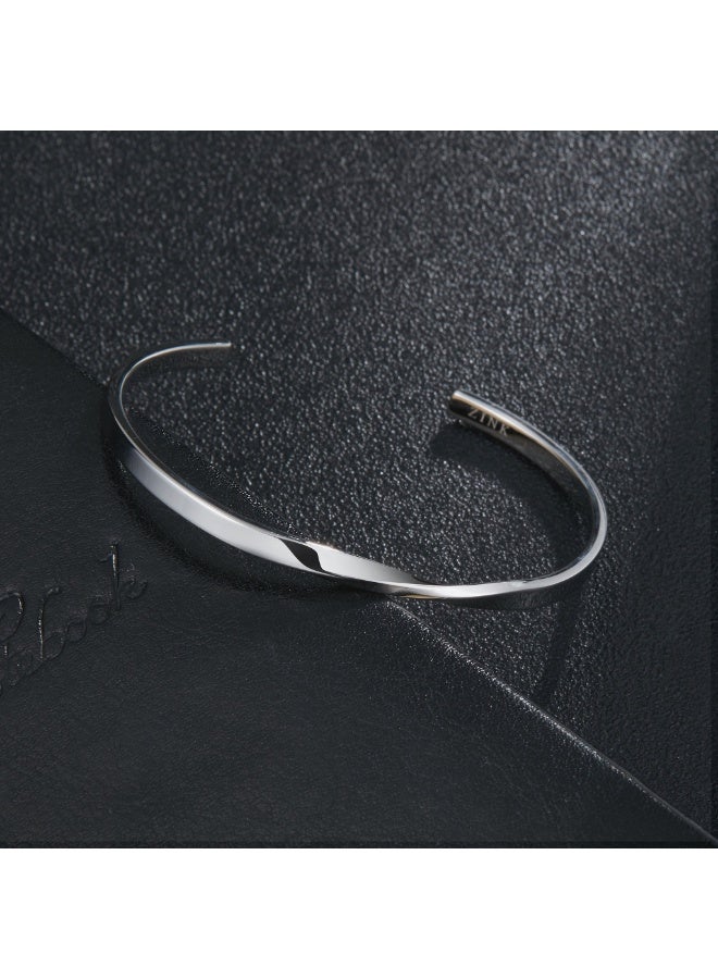 زنك سوار زينك النسائي من الستانلس ستيل باللون الفضي | ZFBG007S - Image 4