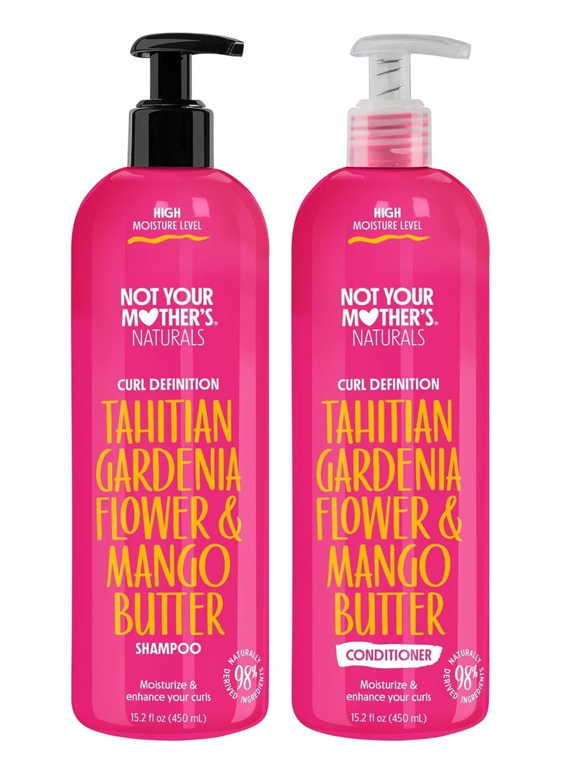 Not Your Mother's Not Your Mother's Naturals Curl Defining Shampoo and Conditioner (2 Pack) - 98% Naturally Derived Ingredients - All Hair Types - Gardenia Mango Butter  - Image 1