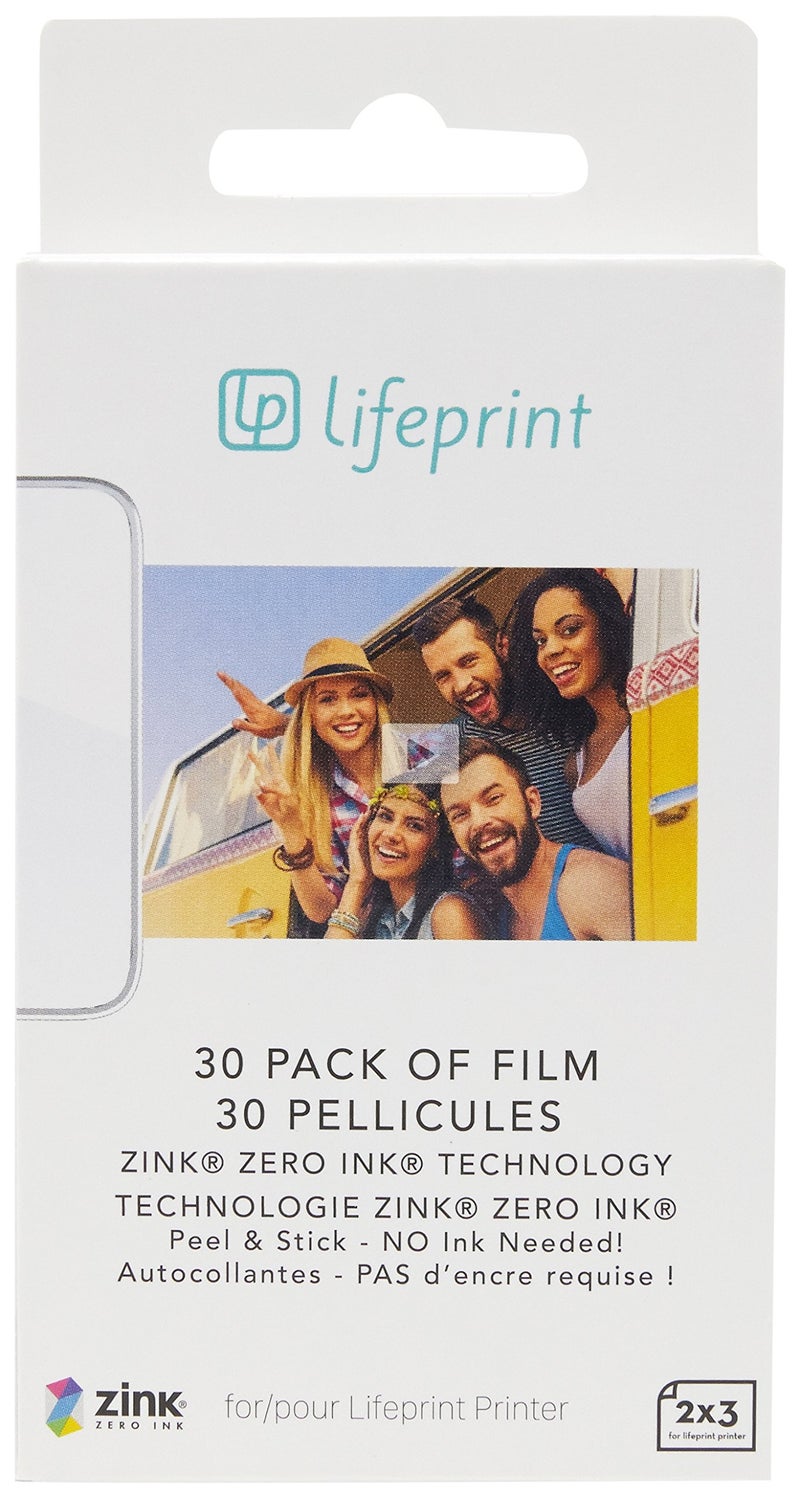 Lifeprint 30 pack of film for Lifeprint Augmented Reality Photo AND Video Printer. 2x3 Zero Ink sticky backed film - Image 1
