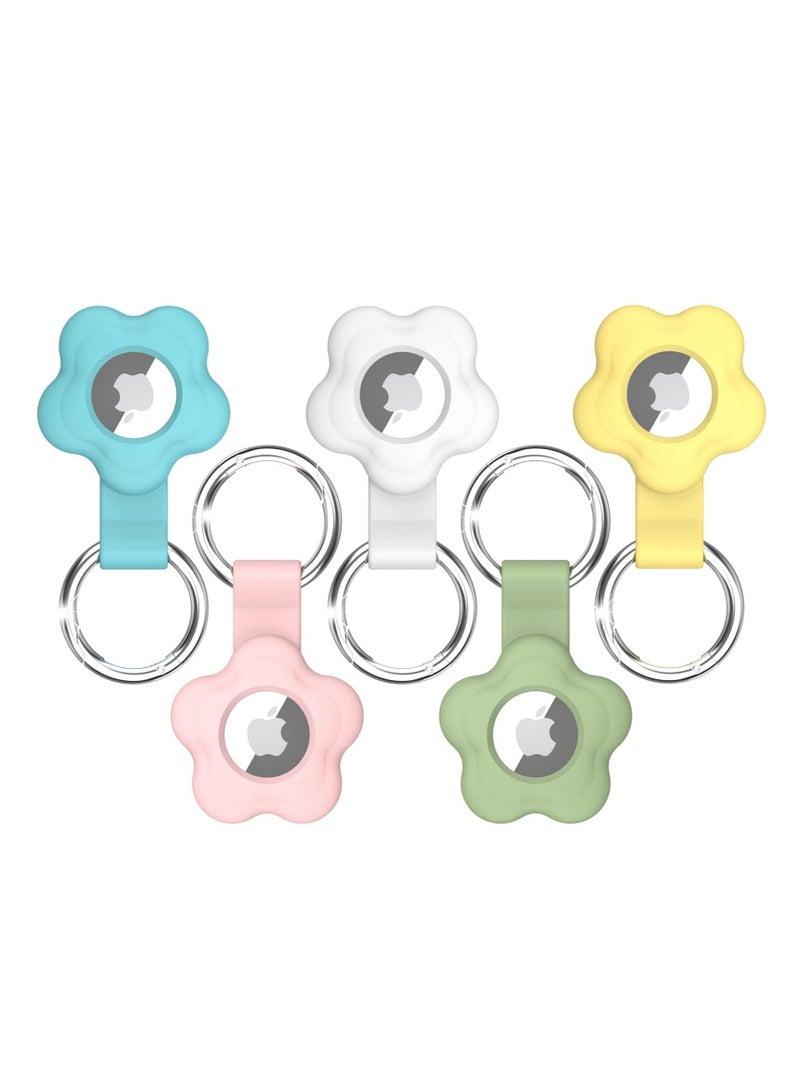 Captaintech Airtag Case for Apple AirTag, MAKINGTEC for Keychain AirTags Case with Anti-Lost Key Ring, Protective for AirTag Holder Case Cover, Items for Pets, Keys, Backpacks (5 Pack Multiple Colours) - Image 1