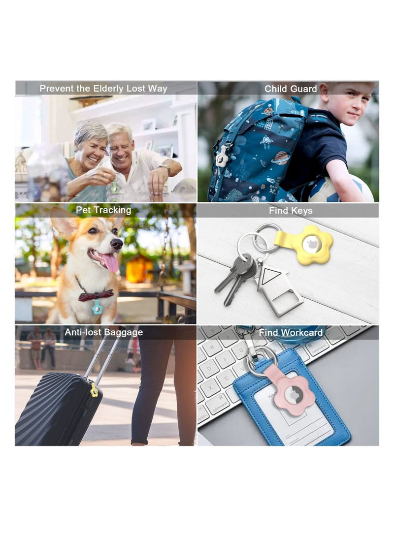 Captaintech Airtag Case for Apple AirTag, MAKINGTEC for Keychain AirTags Case with Anti-Lost Key Ring, Protective for AirTag Holder Case Cover, Items for Pets, Keys, Backpacks (5 Pack Multiple Colours) - Image 5