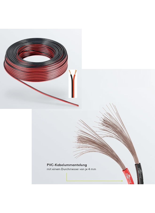 melfi Melfi 2 Core .75Mm Speaker Cable Wire - Ideal For Home Hifi/Car Audio, 32Mtr For Car Speakers, Stereos, Subwoofers And Home Theater (Redandblack)  - Image 3