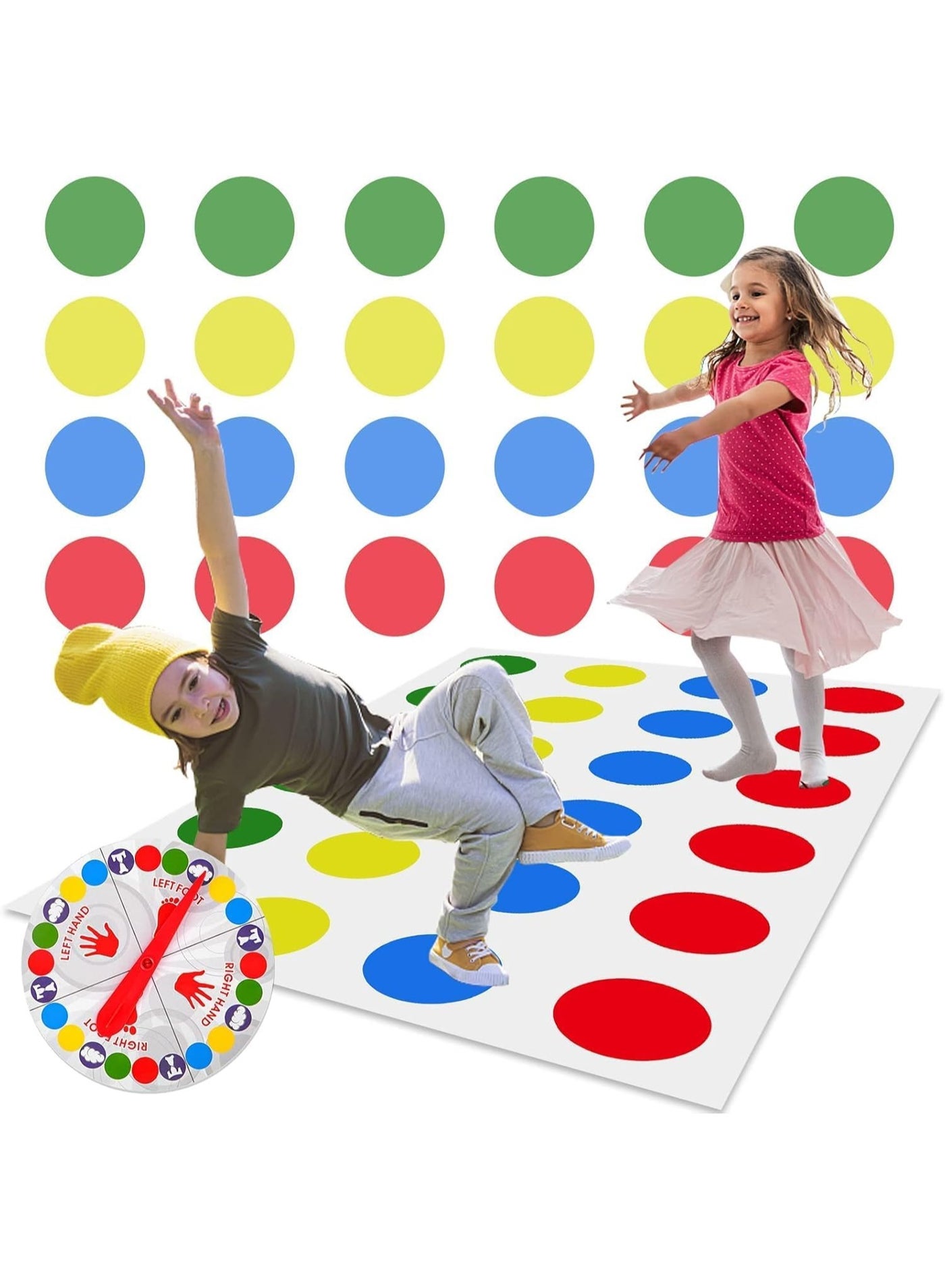 Twisting Game for Kids Families Floor Mat Game With Spinner Balance Lawn Games Camping Funny Game Pad Party Puzzle Game Easter Indoor Outdoor Birthday for Children Adults Team Family Party Gathering