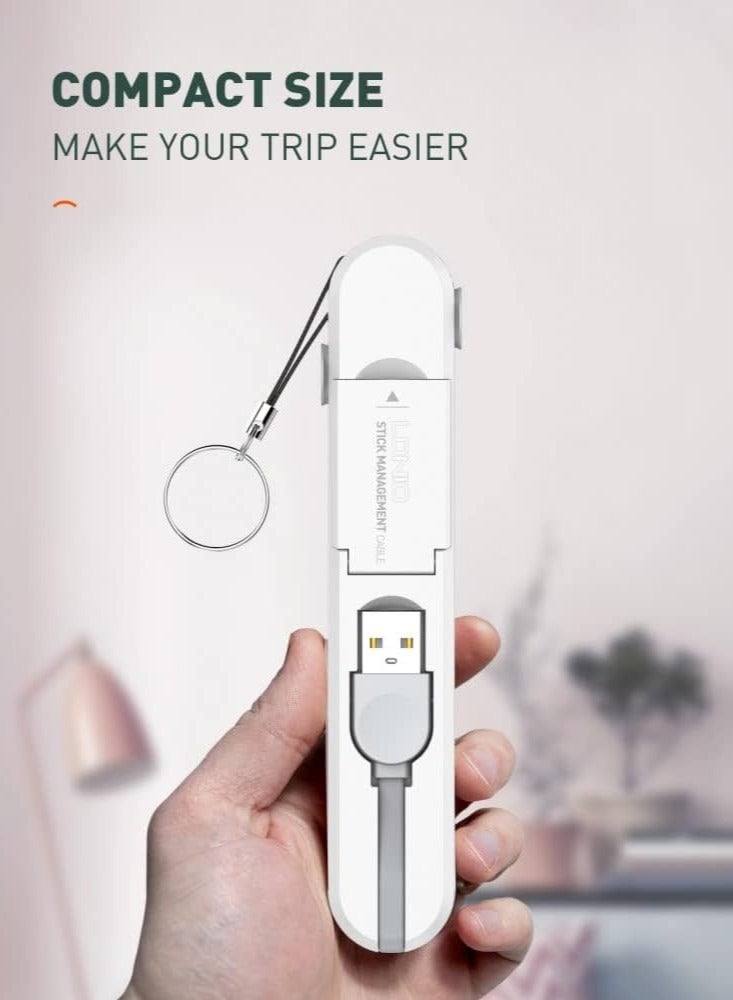 لدنيو صندوق تخزين كابل شحن سريع 3 في 1 من Ldnio LC130، موصل من النوع C وتيار 3.8 أمبير - أبيض - Image 2