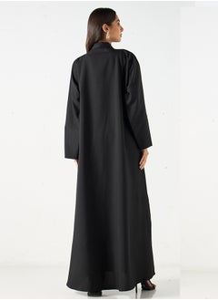 هدية المدينة  عباية كلاسيكية سوداء - HM  - Image 4