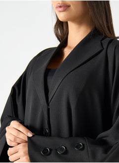 هدية المدينة  عباية كلاسيكية سوداء - HM  - Image 2