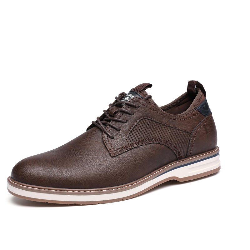 DECARSDZ Mens Dress Shoes Casual Oxford Shoes Business Formal Shoes Use for Business Social Gatherings Wedding Travel Brown - Image 1