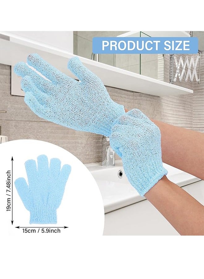 2 Pairs Bath Mitts For Shower Natural Loofah Exfoliating Washing Mitts For Body And Face, Dead Skin Removal, Double-Sided MicroFiber Shower Body Mitts For Adults And Kids - Image 2