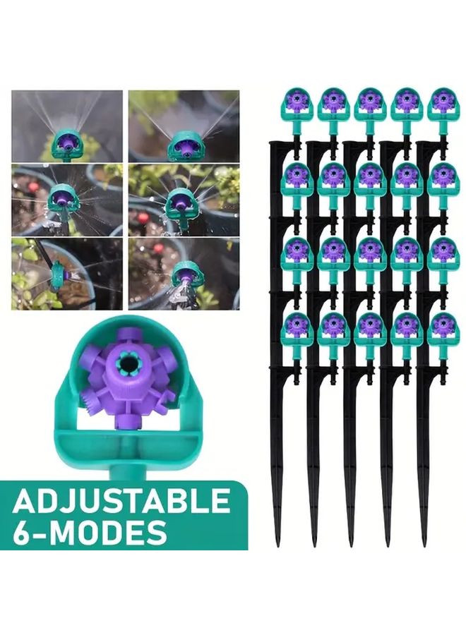 30Pcs Six Mode Garden Sprinkler 4 7mm Adjustable Nozzle For Plant Watering - Image 1