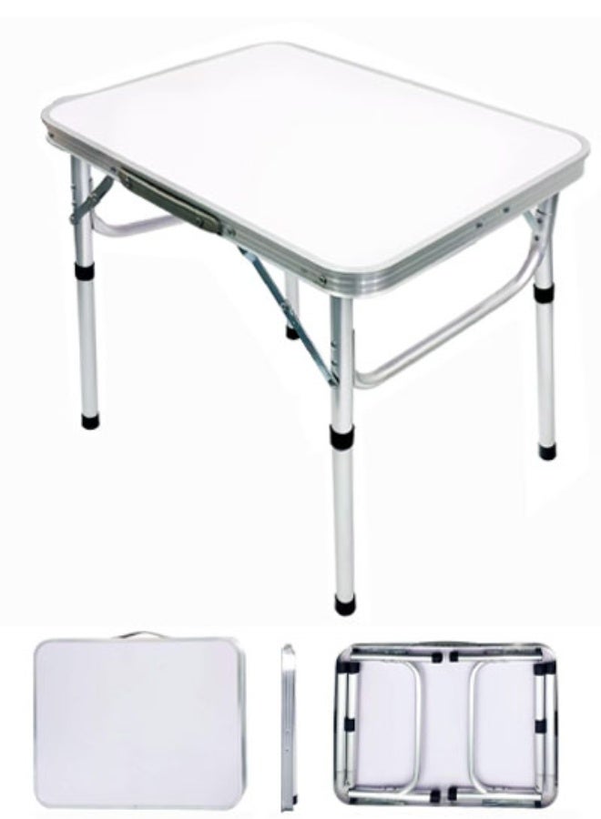 founder Folding Table, Portable Lightweight Folding Camping Table, Aluminum Small Folding Table Portable with Handle, Adjustable Height for Picnic, Party, BBQ, Black - Image 1