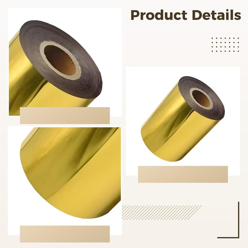 Gold Foil Transfer Sheets for Crafts, High-Gloss Gold Leaf Sheets for Wood, Plastic & Leather, Ideal for Artistic Creations, 3.1 in × 393.7 Ft - Image 3