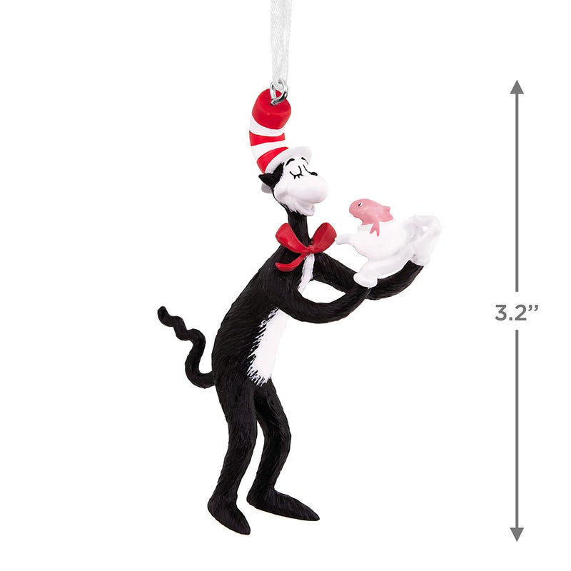 Hallmark Dr. Seuss Cat in the Hat With Fish Bowl Christmas Ornament - Image 4