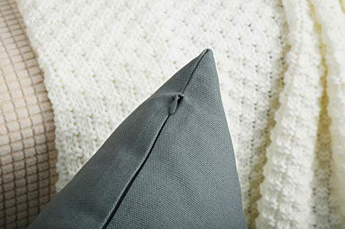 TangDepot Handmade Decorative Solid 100% Cotton Canvas Throw Pillow Covers/Pillow Shams, (24" x24" , Steel Grey, 1 Count (Pack of 1)) - Image 4