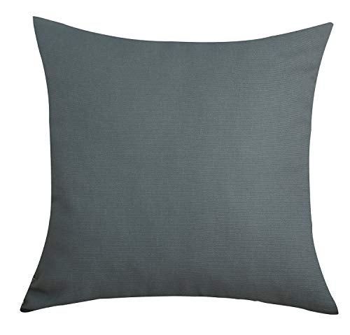 TangDepot Handmade Decorative Solid 100% Cotton Canvas Throw Pillow Covers/Pillow Shams, (24" x24" , Steel Grey, 1 Count (Pack of 1)) - Image 1